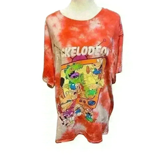 Nickelodeon Men's Size 2XL T-Shirt Tie-Dye Retro 90's Characters Graphic Tee - Picture 2 of 8